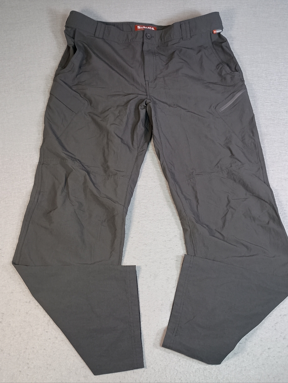 Simms Nylon Fishing Pants Men XXL Gray Cargo Outdoor Lightweight Hiking Gorpcore